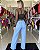 Calça Jeans Wideleg Pantalona Premium Cintura Alta Blogueira Destroyed - Imagem 2