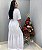 Vestido Longo Branco Manga Média Com Forro - Imagem 2