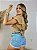Shorts Jeans Claro Cinto Marrom - Imagem 3
