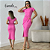 Vestido Ribana Manga Detalhe Rosa - Imagem 1