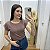 Blusa Manga Dobrada Claudia Marrom Capuccino - Imagem 1
