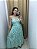 Vestido Midi Floral fechado Verde água - Imagem 1