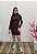 Vestido Curto Canelado em Ribana com Gola Alta e Manga Longa - Imagem 1