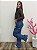 Calça Jeans Wide Leg Cargo Utilitária Poderosa– Lavagem Azul Escura - Imagem 2