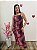 Vestido Midi em Tule Drapeado Estampa Abstrata – Sem Bojo - Imagem 1