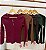 Blusa Manga Longa Ribana Canelada com Botões Gola Henley - Imagem 1
