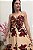 Vestido Tropical Amarração Bege/vinho - Imagem 2