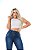 CALÇA FEMININA SKINNY CÓS LARGO E BOTÕES NA BARRA  VERTERE JEANS  REF 0128 - Imagem 4