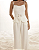 Conjunto Pantalona Blusa Com Faixa Elástico Off White - Imagem 3