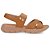 Sandalia Usaflex Couro Tan Marrom Feminino - Imagem 1