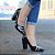 Scarpin Dravanna Salto Alto Bloco Fivela Preto - Imagem 1