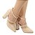 Scarpin Dravanna Salto Alto Bloco Spike Nude - Imagem 1