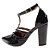 Scarpin Dravanna Salto Alto Bloco Spike Preto - Imagem 2