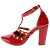 Scarpin Dravanna Salto Alto Bloco Spike Vermelho - Imagem 2