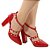Scarpin Dravanna Salto Alto Bloco Spike Vermelho - Imagem 1