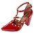 Scarpin Dravanna Salto Alto Bloco Spike Vermelho - Imagem 3