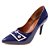 Scarpin Dravanna Salto Alto Fino Fivela Azul - Imagem 3