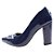Scarpin Dravanna Salto Alto Bloco Fivela Azul - Imagem 2