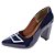 Scarpin Dravanna Salto Alto Bloco Fivela Azul - Imagem 3