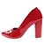 Scarpin Dravanna Salto Alto Bloco Fivela Vermelho - Imagem 2