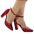 Scarpin Dravanna Salto Alto Bloco Spike Vermelho - Imagem 1