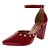 Scarpin Dravanna Salto Alto Bloco Spike Vermelho - Imagem 3
