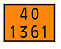 Placa de Risco Sinalização para Caminhão – Numerologia 40 1361 - Imagem 1