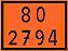 Placa de Risco Sinalização para Caminhão - Numerologia 80 2794 - Imagem 1