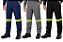 Calça Brim com 4 Bolsos Elástico e Faixa Refletiva - Imagem 2