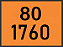 Placa de Risco Sinalização para Caminhão – Numerologia 80.1760 - Imagem 1