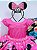 VESTIDO INFANTIL MINNIE ROSA CHICLETE CINTO DE PÉROLAS LUXO - Imagem 2