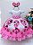 VESTIDO INFANTIL MINNIE ROSA BOLINHAS PÉROLAS C/ TIÁRA - Imagem 1