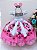 VESTIDO INFANTIL MINNIE ROSA BOLINHAS PÉROLAS C/ TIÁRA - Imagem 3