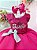 Vestido Infantil Barbie Pink Busto Paetê e Broche de Lacinho super luxo festa  RO3355PD12 - Imagem 3