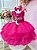 Vestido Infantil Barbie Pink Busto Paetê e Broche de Lacinho super luxo festa  RO3355PD12 - Imagem 1
