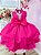 Vestido Infantil Barbie Pink Busto Paetê e Broche de Lacinho super luxo festa  RO3355PD12 - Imagem 4
