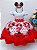 Vestido Infantil Minnie Vermelho Bolinhas Pérolas C/ Tiára super luxo festa RO1108MV - Imagem 1