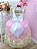 Vestido Infantil Branco Com Rosa e Renda Realeza Daminhas luxo RO2227BR - Imagem 3