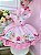 Vestido Infantil Patrulha Canina Sky Rosa Com Pérolas Festas Luxo - Imagem 1