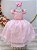 Vestido Infantil Rosa Claro com  Renda e Pérolas Festas Daminhas Luxo Festa - Imagem 1