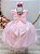 Vestido Infantil Rosa Claro com  Renda e Pérolas Festas Daminhas Luxo Festa - Imagem 3