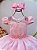 Vestido Infantil Rosa Claro com  Renda e Pérolas Festas Daminhas Luxo Festa - Imagem 2