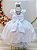 Vestido Infantil Branco com Renda e Pérolas Festas Daminhas Luxo Festa - Imagem 3