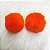 2 Uni Pompom Pelúcia 7cm Pelo Laranja - Imagem 1
