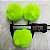 2 Uni Pompom Pelúcia 7cm Pelo Preto - Imagem 2