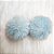 2 Uni Pompom Pelúcia 7cm Pelo Azul Claro - Imagem 1