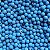 Aprox 100 Perolas Bola Emborrachada 8mm Azul Claro - Imagem 1