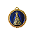 Pingente em aço 3cm dourado e azul Nossa Sra. Aparecida - Imagem 1