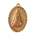 Pingente em aço 3,8cm oval  dourado e salmão Nossa Sra. Aparecida - Imagem 1