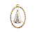 Pingente em aço 3,8cm oval dourado e branco Nossa Sra. Aparecida - Imagem 1